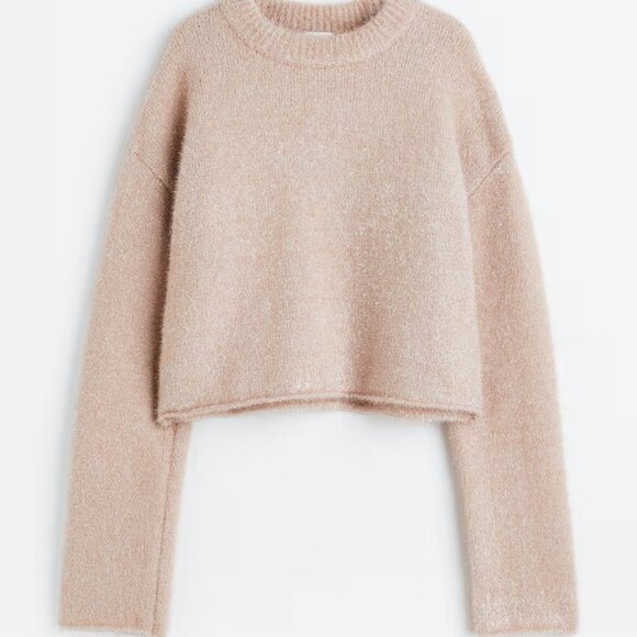 H&M Glittery Sweater in Light Beige/Pink - Size Small - Picture 1 of 7
